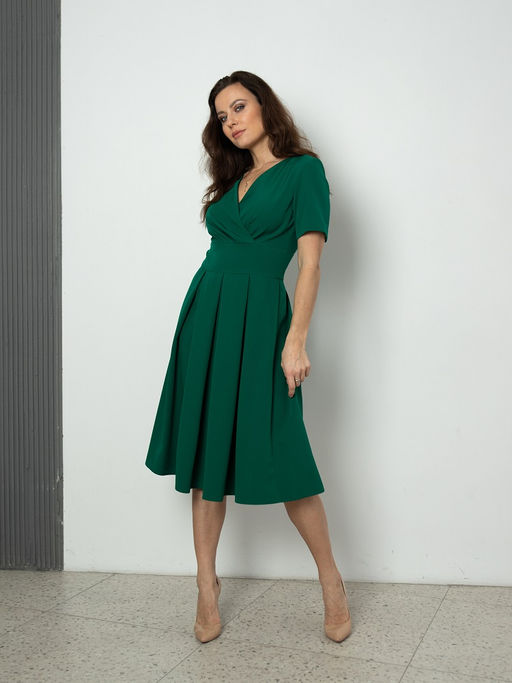 платье из мягкой и приятной вискозы драпированный запах на груди - Трика фото 5