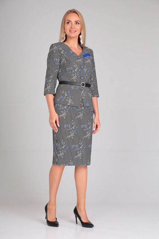 Костюм Gamma & Gracia 197 черный белая полоска синие цветы  фото 4