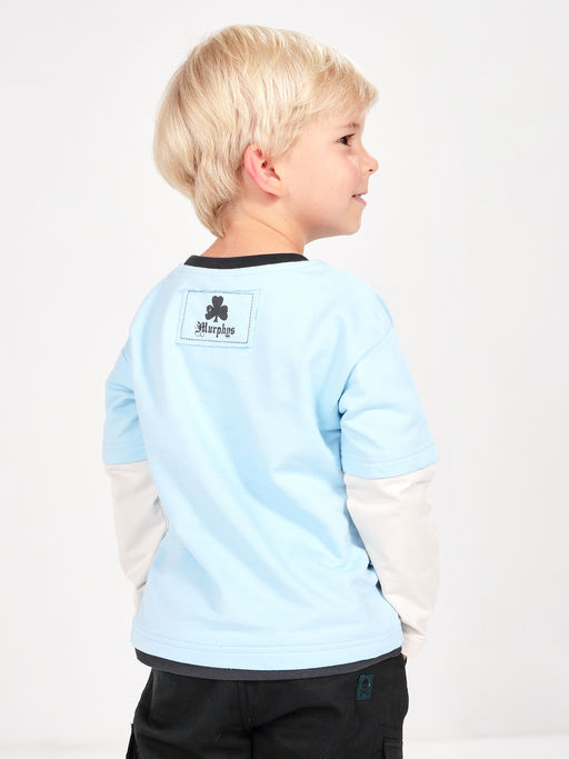 Толстовка для мальчика UD 0227 беж/голуб - Mini maxi фото 2