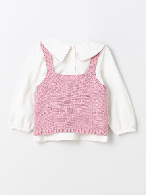 Bebe Yaka Uzun Kollu K?z Bebek 3l? Tak?m