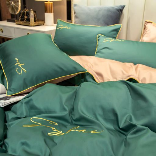 КПБ Mency однотонный с вышивкой MENO018 Евро