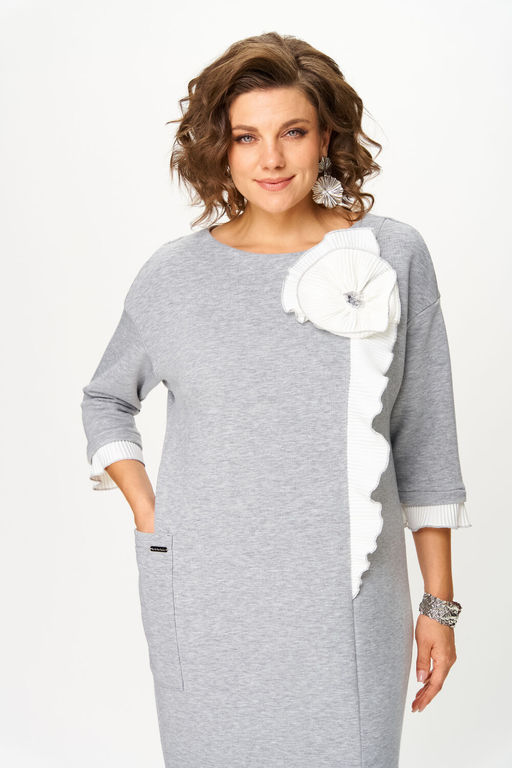 Платье Michel Chic 2183-Р светло-серый меланж  фото 3