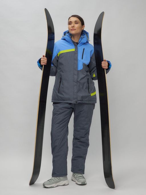 Горнолыжный костюм женский большого размера синего цвета 02282-1S - Chunmai фото 2