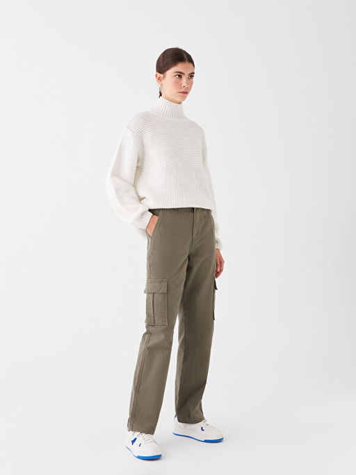 Standart Fit Kad?n Kargo Pantolon