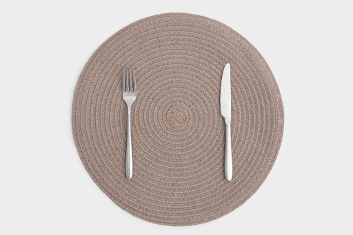 Салфетка под приборы, 38 см, полипропилен, круглая, песочно-коричневая, Matera - Anna lafarg фото 6