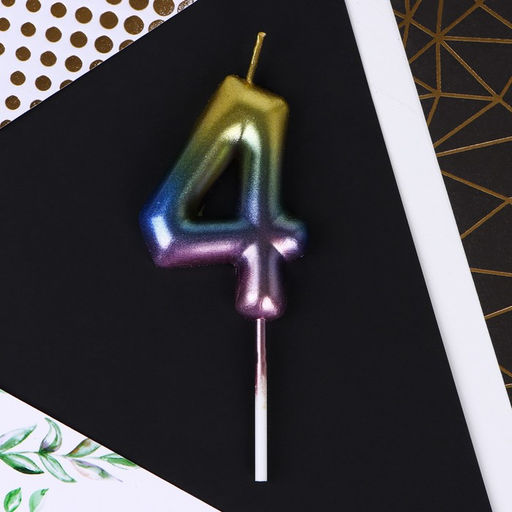 Свеча в торт 4, радужная - Страна карнавалия фото 3