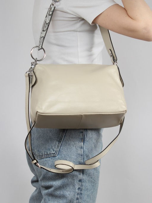 Сумка женская натуральная кожа GU 2033-3788, 1отд, плечевой ремень, бежевый SALE 261559 - Adelia фото 5