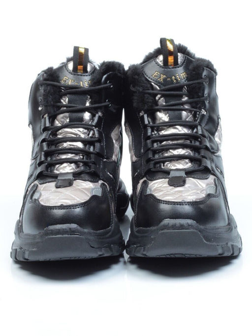 04-8525-3 BLACK Ботинки зимние женские (искусственные материалы)