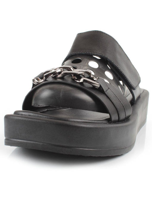 08-PEAG16-2 BLACK Босоножки женские (натуральная кожа)