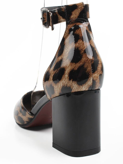 06-A71A-82PC BLACK/LEOPARD Туфли женские (натуральная кожа)