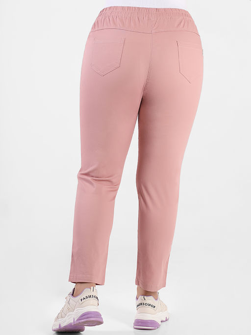 Брюки летние укороченные женские пудровые хлопок - Almond фото 5