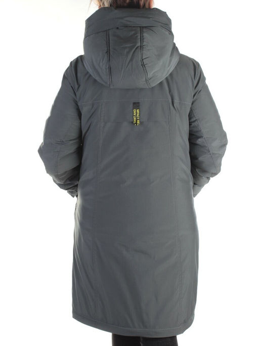 21-962 DK. GREEN Пальто женское зимнее (200 гр. холлофайбер)