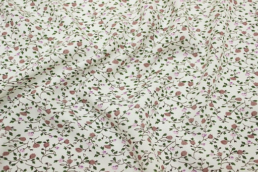 Штапель Премиум Ажурный вьюнок на молочном, ш.1.45м, вискоза-100%, 105гр/м.кв - Купава фото 6