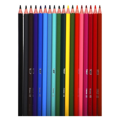 Карандаши цветные 18 цветов, детские, шестигранные, BIC Kids Tropicolors, пластиковые, ударопрочный грифель 3.2 мм