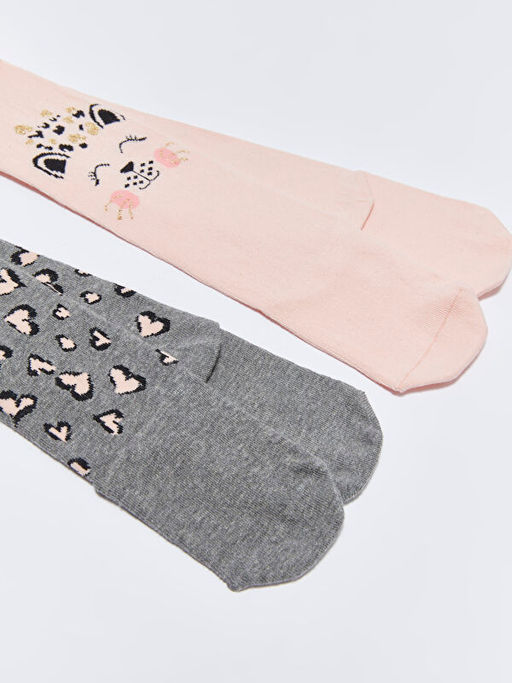 Desenli K?z ?ocuk K?lotlu ?orap 2li - Waikiki фото 2