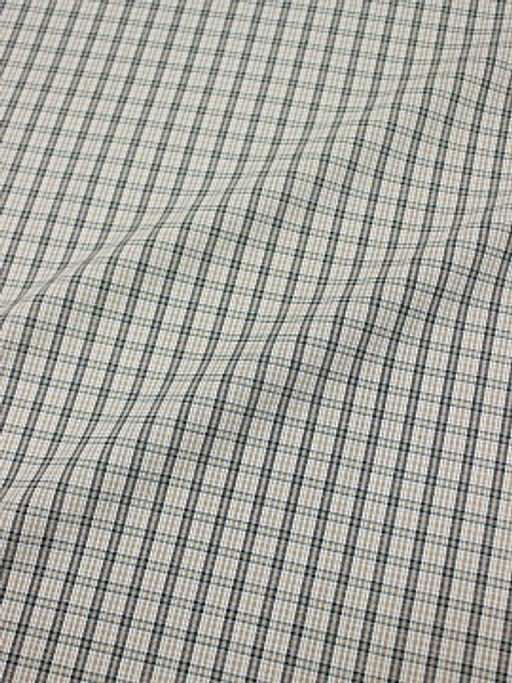 Пестрядь Мелкая клетка цв.кофейный/бежевый/изумрудный, ш.1.5м, хлопок-100%, 150гр/м.кв