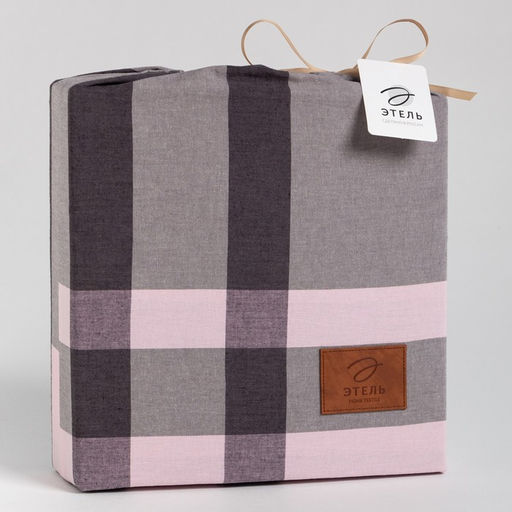 Постельное бельё Этель 1.5 сп Grey grid 155х210 см,160х240 см, 50х70-2шт, 100% жатый хлопок, 140 гр/м2  фото 6