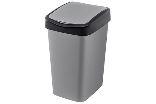 Ведро для мусора с подвижной крышкой 20 л 30*23,5*43 см Тандем сер.металлик/черный (842058) - Elan gallery фото 4