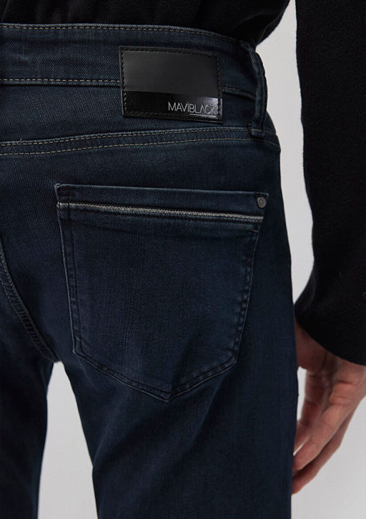 Marcus Mavi Black Golgeli Gece Mavi Jean Pantolon  фото 7
