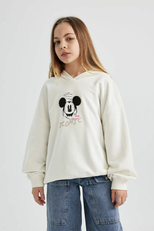 Толстовка с капюшоном для девочек Disney Mickey & Minnie Relax Fit - Defacto фото 6