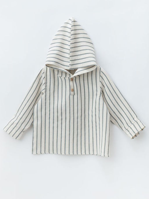 Туника с капюшоном, синий/бежевый - Lesi kids фото 20