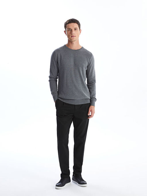 Bisiklet Yaka Uzun Kollu Erkek Triko Kazak - Waikiki фото 2