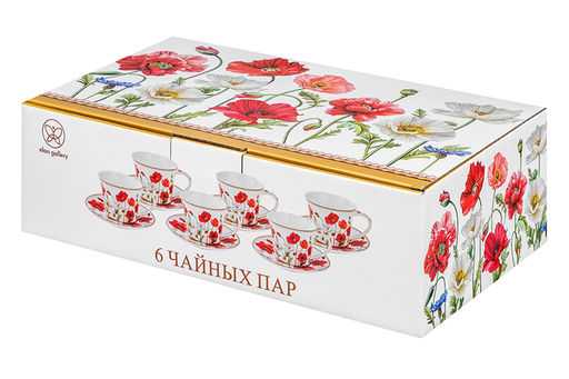 Чайн. наб. 12 пр. 270 мл Маки NEW BONE CHINA - Elan gallery фото 19