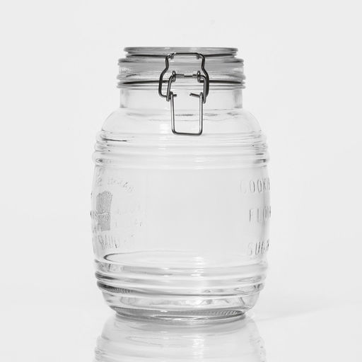 Банка для сыпучих Доляна «Уют», 2.1 л, 12×19 см, с бугельным замком, стекло, прозрачная