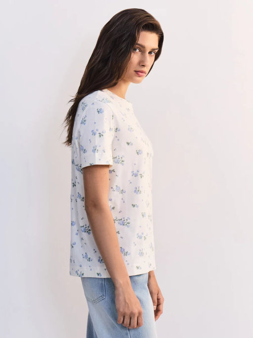Футболка из хлопка с цветочным принтом ZR2605013417-237 / Zarina