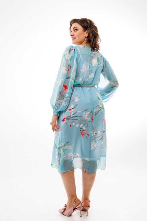 Платье ANELLI 1213 голубой  фото 2