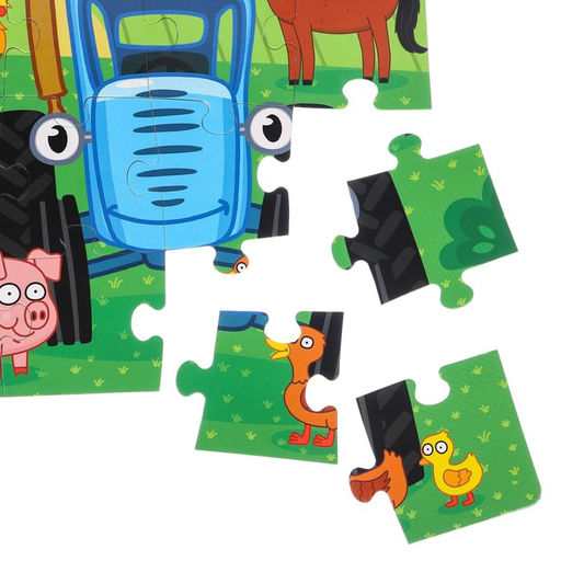 Пазл-раскраска 2 в 1 Синий трактор на ферме  фото 4