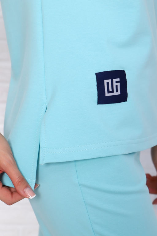 Костюм женский трикотажный мод. 2002 ТрК. Цвет:светло-бирюзовый - Стильб фото 3