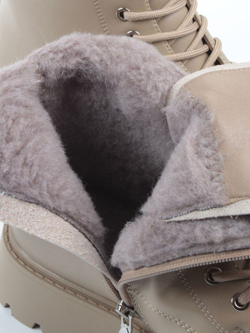 04-PAS144-2Z BEIGE Ботинки зимние женские (натуральная кожа, 100% шерсть)