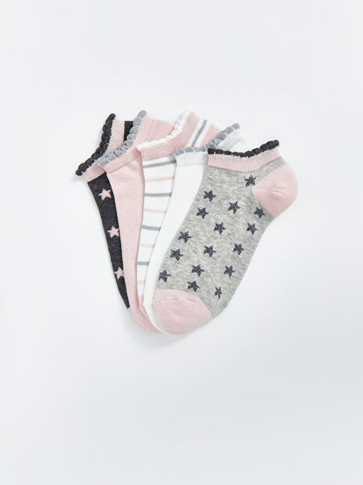 Desenli K?z ?ocuk Patik ?orap 5li