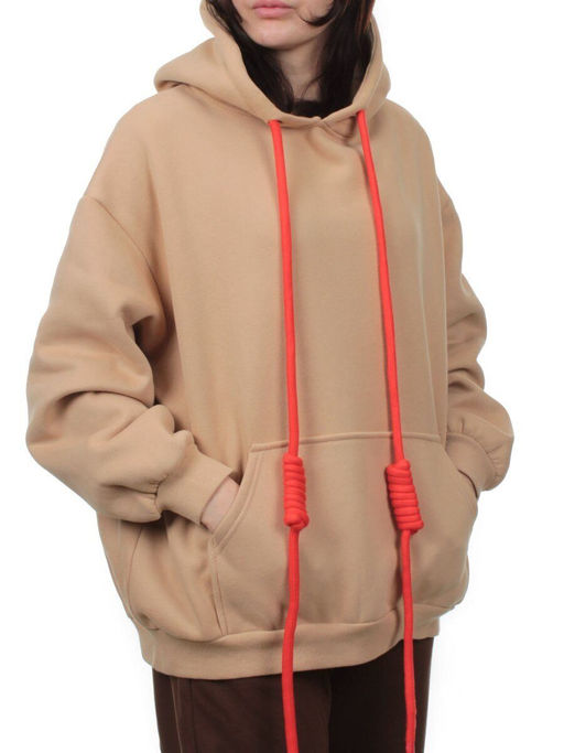 2226 BEIGE Толстовка женская (85% хлопок, 10% полиэстер, 5% спандекс) - Fashion фото 2