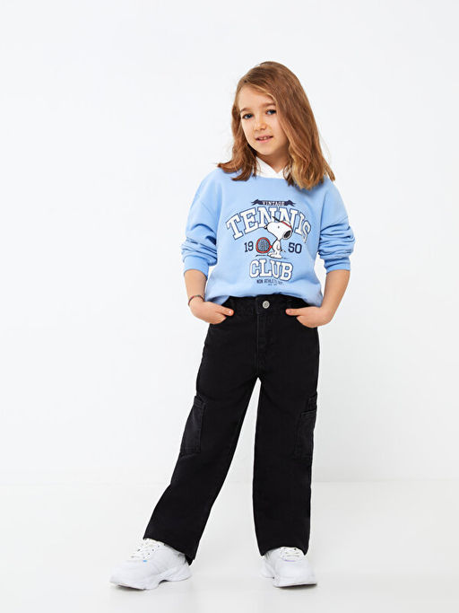 Basic Geni? Pa?a K?z ?ocuk Jean Pantolon - Waikiki фото 2