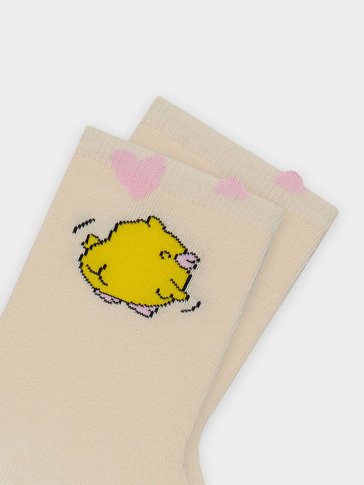 Цена за 5 пар! Носки детские бежевые с рисунком в виде цыпленка - Mark formelle фото 4
