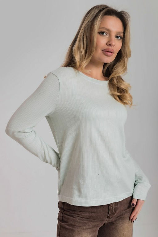 Лонгслив М325262бм белый/ментол - Елена фото 2