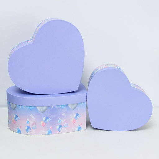 Набор подарочных коробок сердце 3 в 1, L:30.5?27.5?13.5 M:27.5?24?11.5 S:24.5?21?10 см - UPAK LAND фото 2