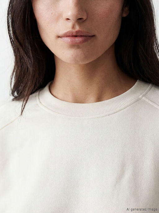 Bisiklet Yaka Oversize Kad?n Sweatshirt