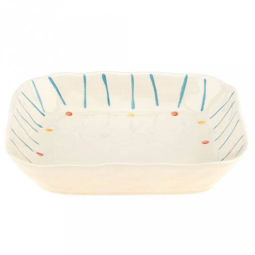 "Карусель" Тарелка глубокая фарфоровая 195х193х40мм, 700мл, асимметричная форма, с деколью, кремовый (Китай)