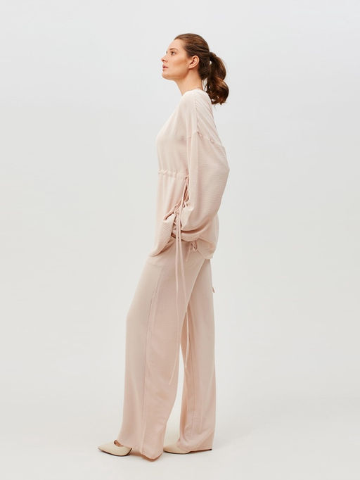 Костюм женский (туника, брюки) MINAKU: Casual Collection, размер 48, бежевый