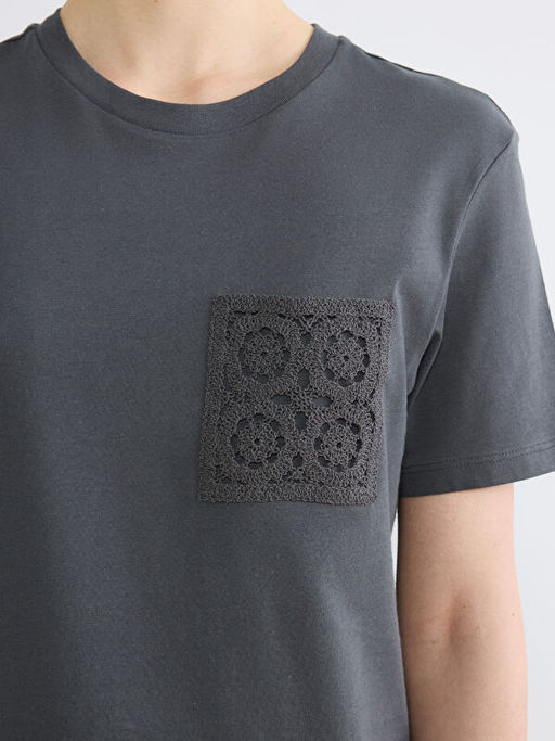 Bisiklet Yaka Nak??l? Kad?n Ti??rt