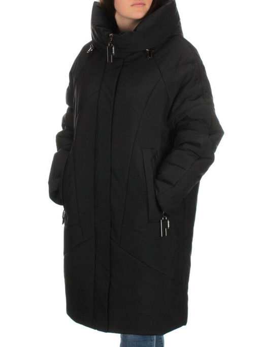 M-9117 BLACK Пальто зимнее женское CORUSKY (верблюжья шерсть) - Фабричный китай фото 3