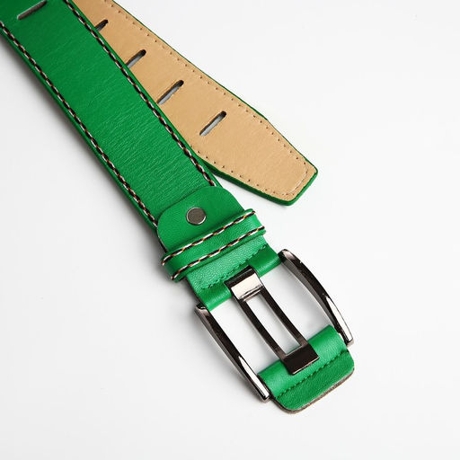 Ремень женский, ширина 3,5 см, люверсы, пряжка металл, винт, цвет зелёный - Simaland фото 4