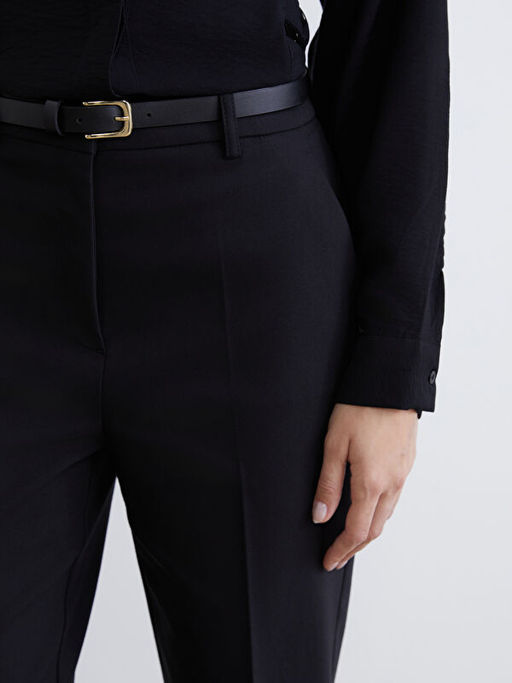 Beli Kemerli Kad?n Cigarette Pantolon