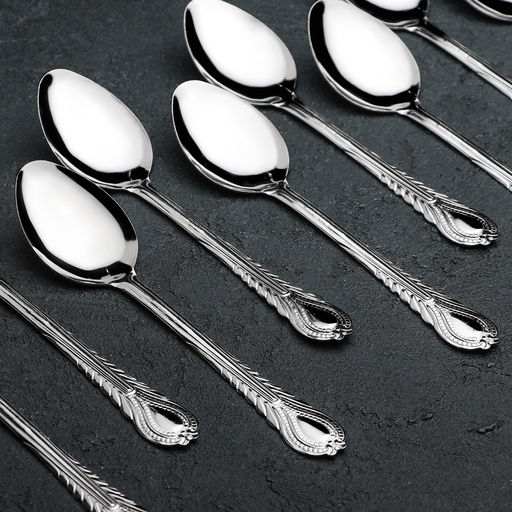 Набор ложек столовых из нержавеющей стали Камея, длина 18 см, 12 шт - Simaland фото 2