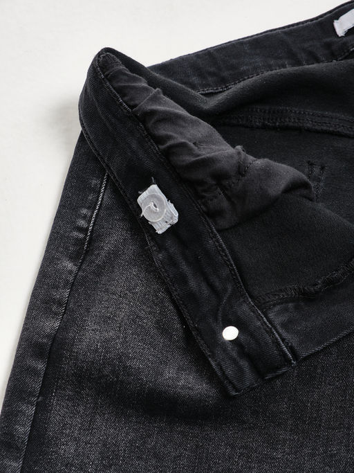 Джинсы чёрные для девочки 33-1095 черный - Mini maxi фото 5