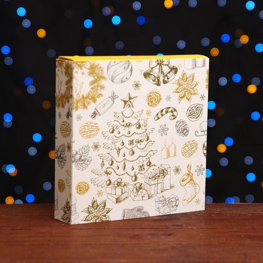 Коробка для конфет, 8 конфет и шоколадка, 17,7 х 17,7 х 3,8 см Праздничная ёлка - UPAK LAND фото 2