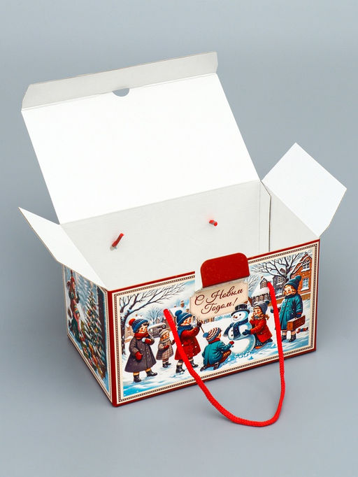 Цена за 2 шт. Подарочная новогодняя коробка Счастливые деньки , Посылка 20?12?12 см - Simaland фото 5